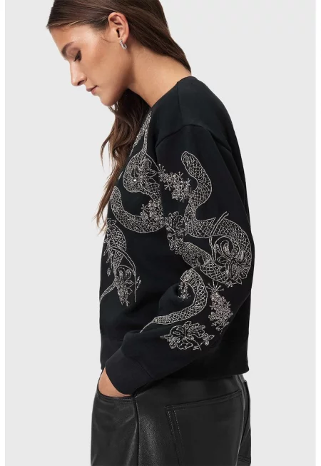 Суитшърт Cecile с мъниста - Черен/Сребрист