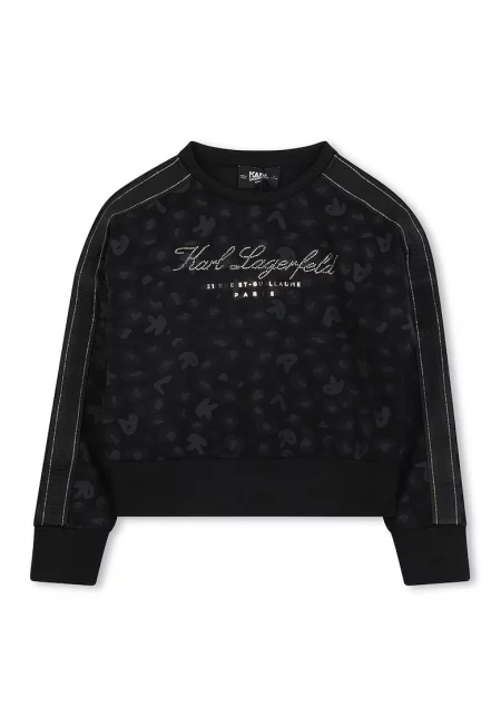 Суитшърт с лого - Черен/Tъмносив