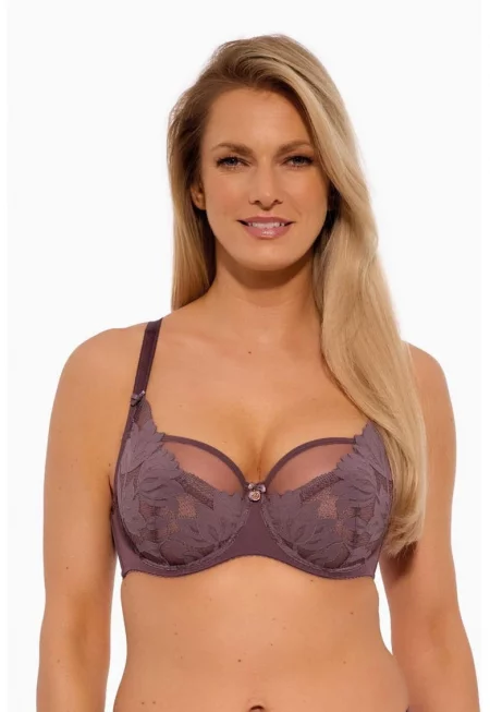 Сутиен с дантелени гарнитури и флорален модел