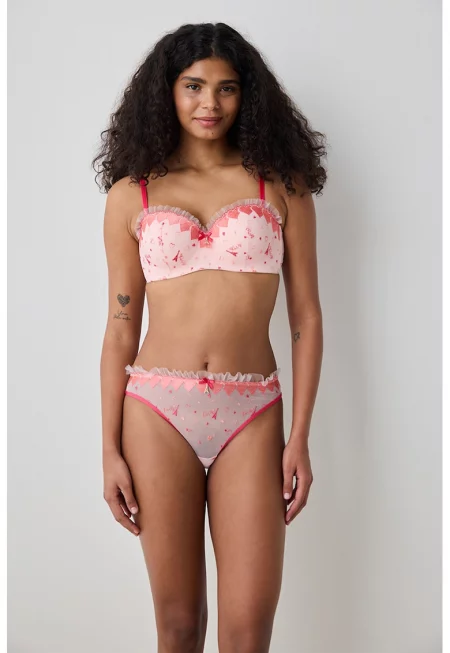 Сутиен с цели чашки - Корал/Пастелнорозов