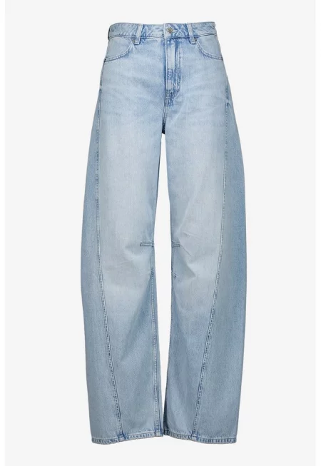 Свободни дънки деграде - Светлосин меланж