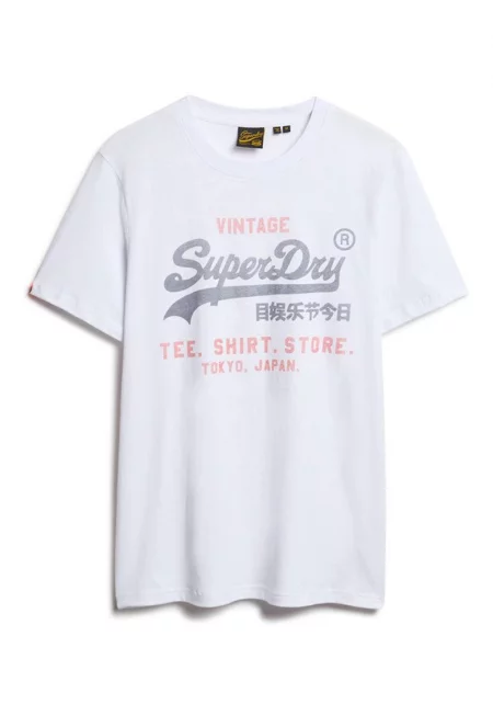 Тениска от памук с овално деколте и надпис