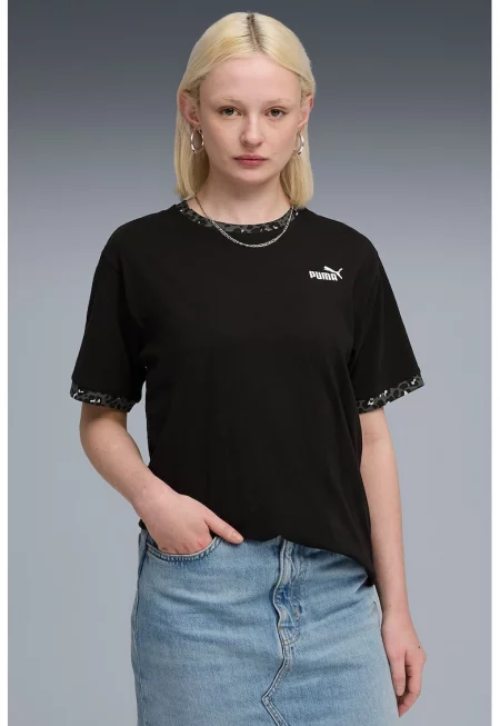 Тениска с овално деколте и животинска шарка