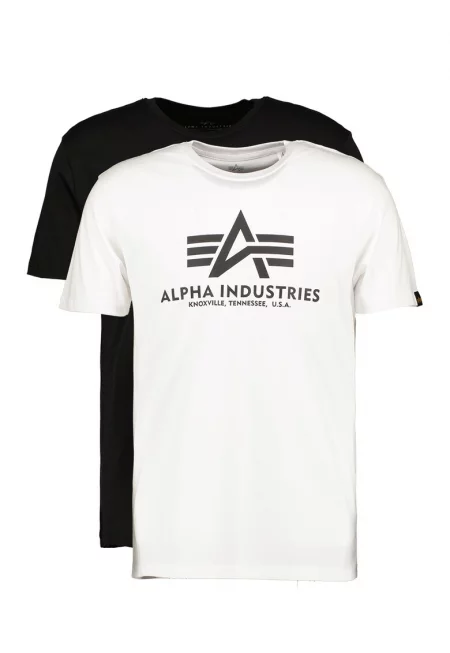 Тениски с лого - 2 броя - Бял/Черен