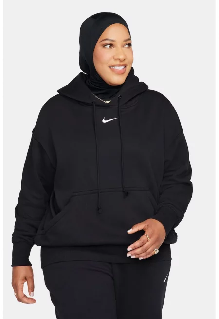 Уголемено худи Phoenix с джоб кенгуру - Черен