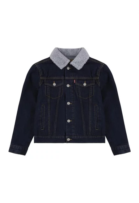 Яке от деним с плюшена яка