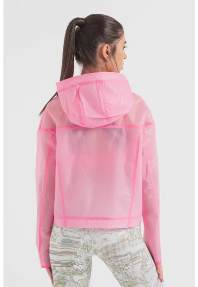 Яке с качулка с прозрачен дизайн