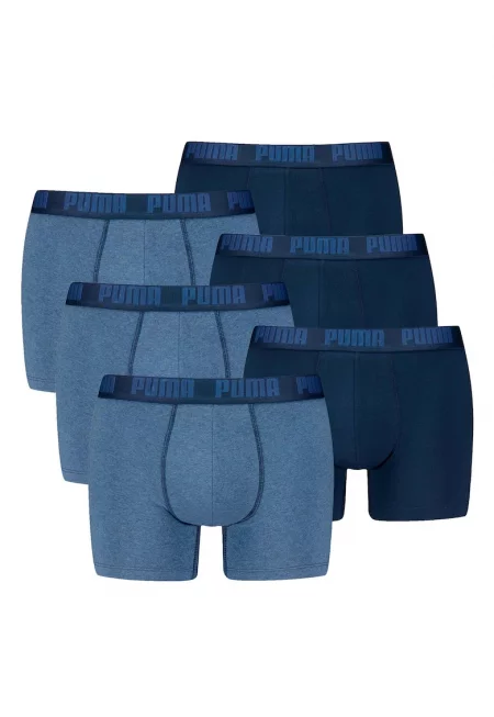 Боксерки с лого на талията - 6 чифта - Син