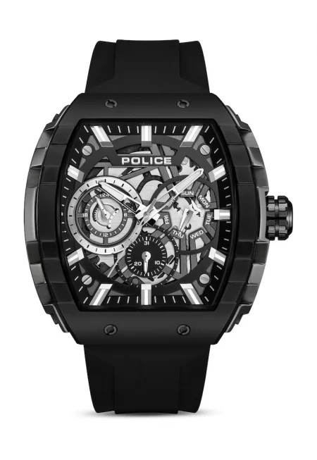 Часовник  за мъже - елегантен - черен - 49мм - силикон