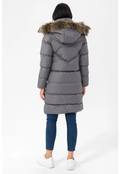 Дълга подплатена парка с качулка