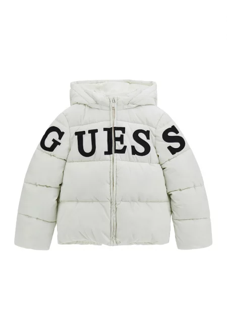 Дълго зимно яке с шарка - Черен/Мръснобял