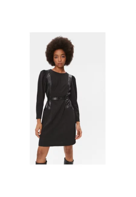 Дамска рокля -  303206772 - Полиестер/Рециклиран полиестер - Черен