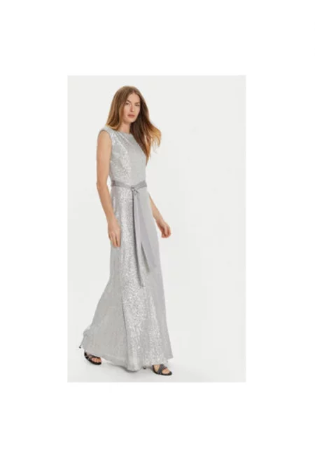 Дамска рокля -  304216794 - Полиестер - Сребрист