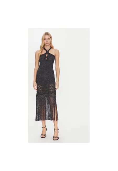 Дамска рокля -  305172501 - Вискоза/Метални влакна - Черна - Черен