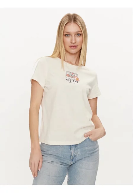 Дамска тениска -  231766 - Екрю - Памук -