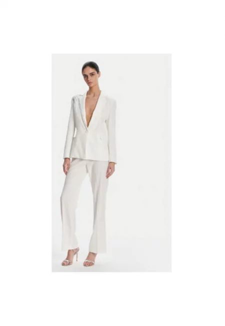 Дамски панталон  ACPA000803 - Полиестер/Еластан - Бял - Бял