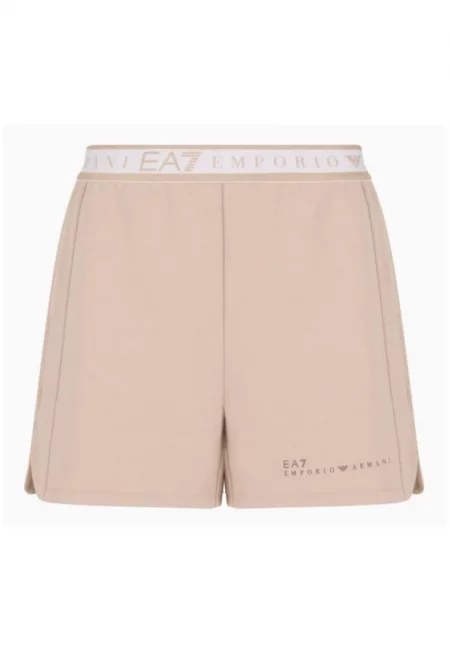 Дамски спортен панталон  къс - полиестер/памук/модал/еластан - бежов