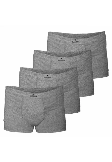 Едноцветни боксерки с памук - 4 чифта - Сив