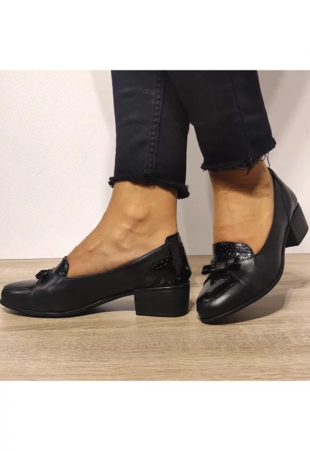 Ежедневни дамски обувки  118948 Black + Croco - Черно + Croco - Черен