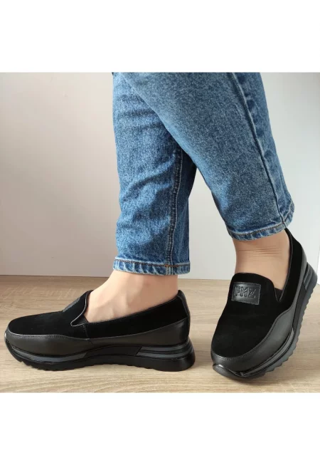 Ежедневни дамски обувки  5013-1 Black + Velvet - Черно + Velvet - Черен