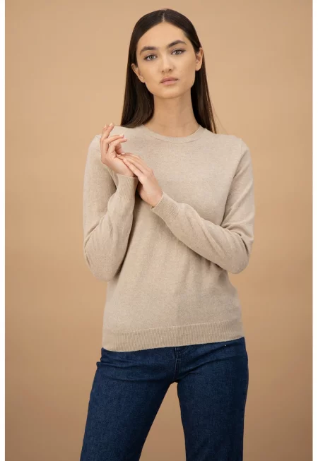 Фино плетен пуловер от необработена вълна