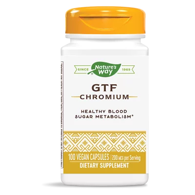 Хром (никотинат) GTF - Контрол на кръвната захар и апетита, 200 mcg, 100 капсули