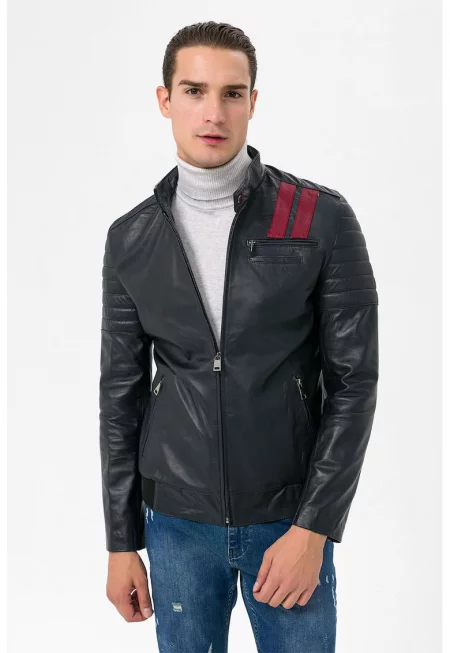 Jeremy Meeks - Кожено яке с ниска яка