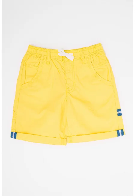 Къс панталон с връзка - Жълт