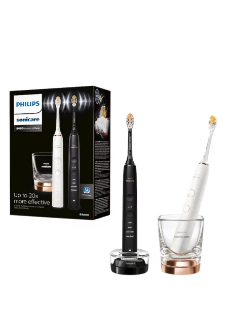 Комплект от 2 електрически звукови четки за зъби  DiamondClean 9000 - Бял/Черен