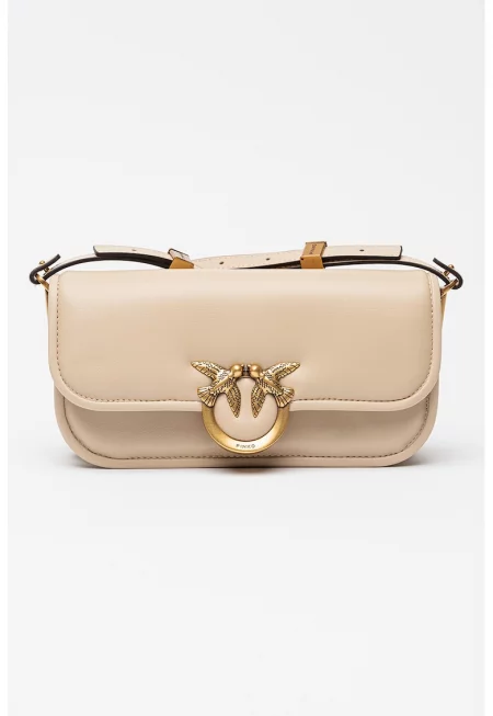 Кожена чанта през рамо Love - Кафяв