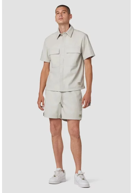 Леко широка риза от еко кожа - Сив