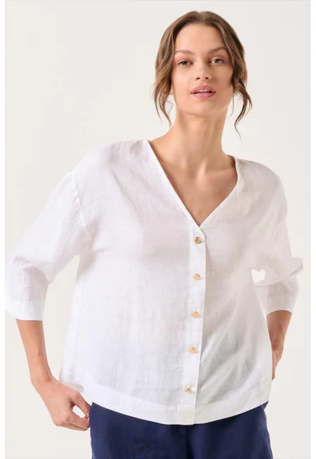 Ленена риза с паднали ръкави