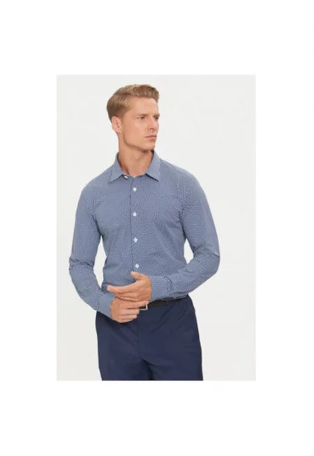 Мъжка риза -  304237812 - Полиамид - Син