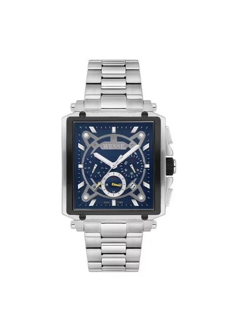 Мъжки часовник  WWG402703 - квадратна каса 42x42мм - стоманена каишка - водоустойчив на 5 ATM - многоцветен