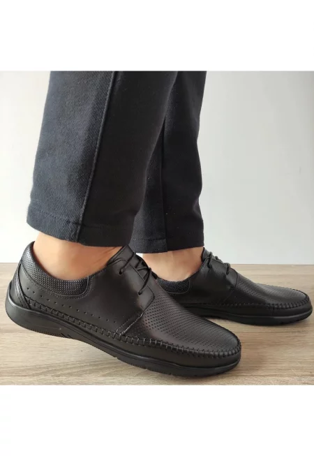 Мъжки обувки  Ota 11 01-N Перфорирани черни - черни