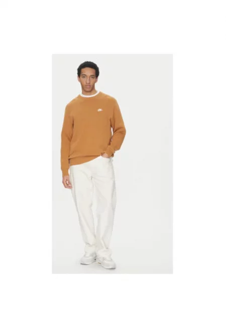 Мъжки пуловер -  305366115 - Памук - Кафяв