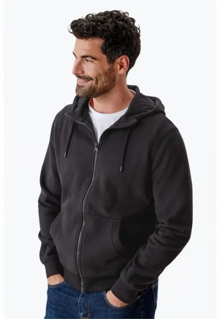 Мъжки суитшърт с цип - Черен 53835