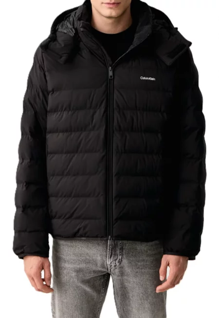 Мъжко яке -  Ls Ltwt Nylon Hooded Puffer Jkt - Полиестер - Черно - Черен