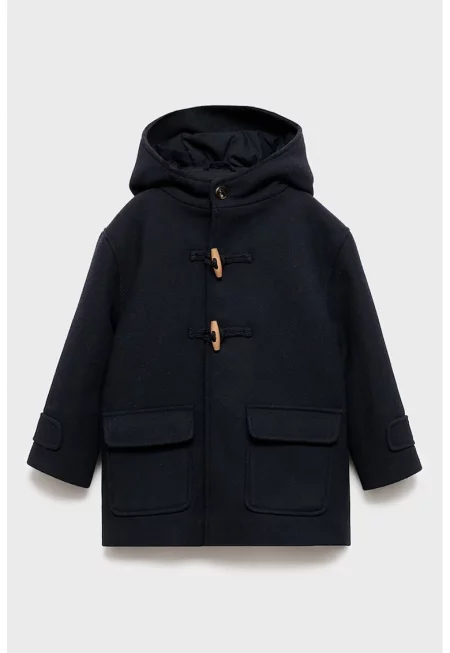 Палто с вълна със странични джобове