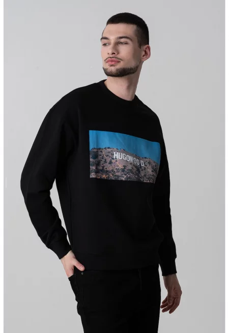 Памучен суитшърт Dartok - Черен/Кафяв/Син