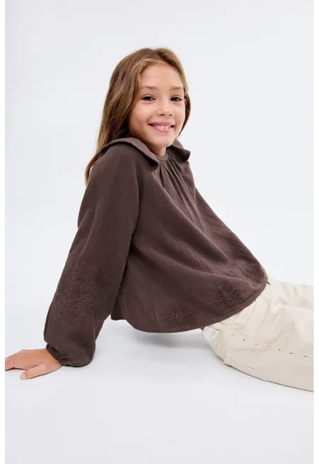 Памучна блуза с бродерии