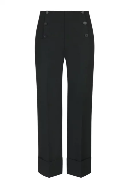 Панталони с прав крачол и декоративни метални копчета