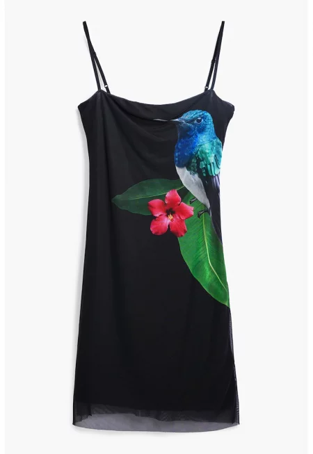 Плажна рокля с принт - Зелен/Черен/Син