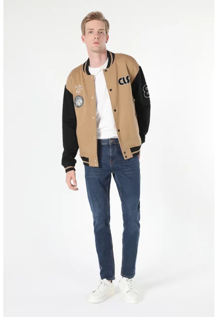 Прави дънки над глезена - Тъмносин