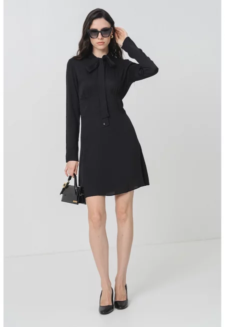 Разкроена рокля - Черен