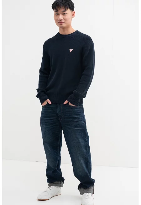 Рипсен пуловер с лого