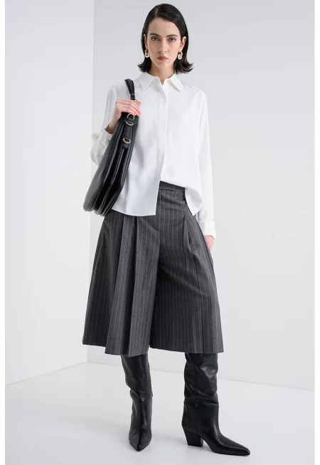 Риза с копчета на яката - Бял