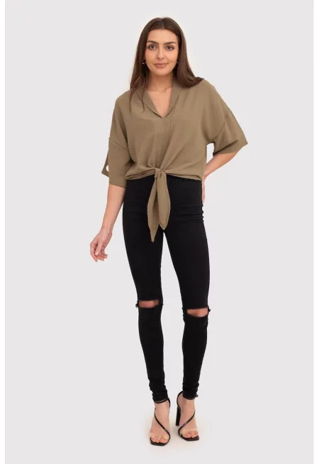 Риза с V-образно деколте Ta572 - Зелен