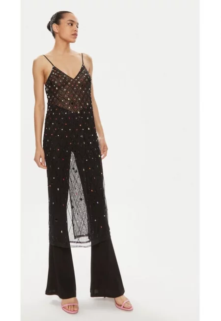 Рокля - ЕДНА ЧАЕНА ЛЪЖИЧКА - 7552 - Полиестер - Черен