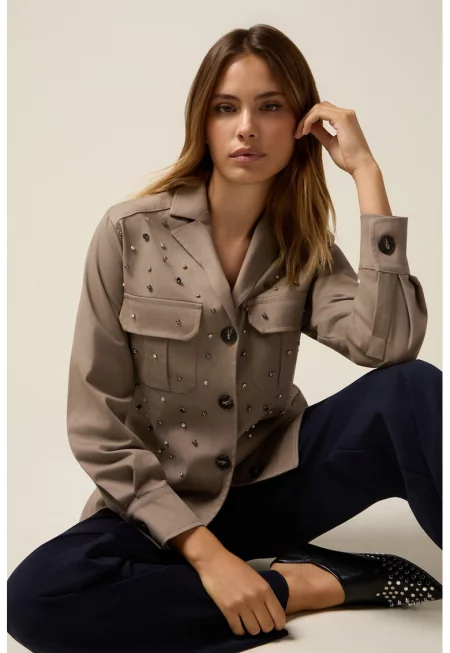 Шакет с декоративни камъни - Черен/Светло кафяво